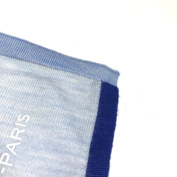 HERMES Epi Carre Geant 120 Large Shawl Stole/Shawl Scarf silk / Cashmere blue - Picture 12 of 15